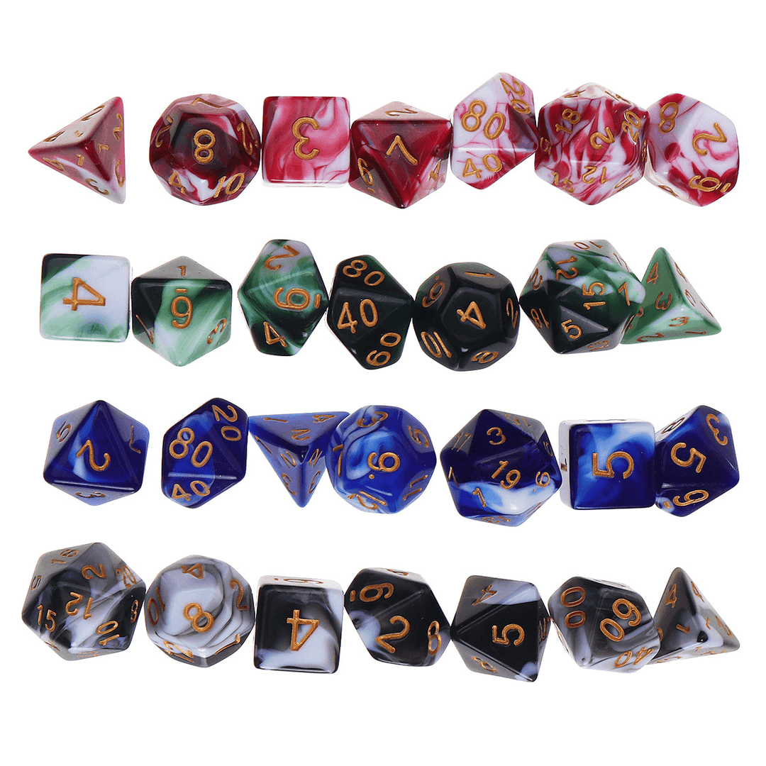 7/19Pcs/Set Dice Fillet Square Triangle Dice Mold Dice Digital Game Silicone Mould - MRSLM