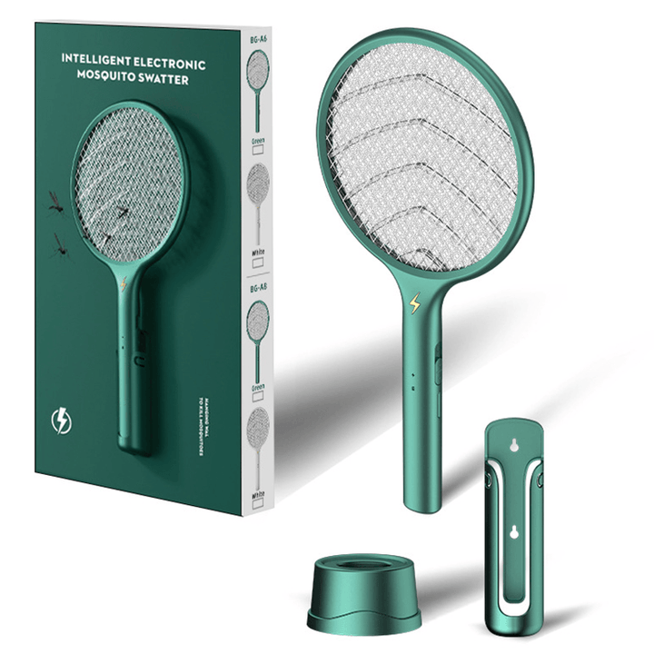 2 in 1 Mosquito Swatter Handheld Wall-Mounted Dual Use USB Rechargeable Household Killer Mosquito Lamp Mosquito Dispeller - MRSLM