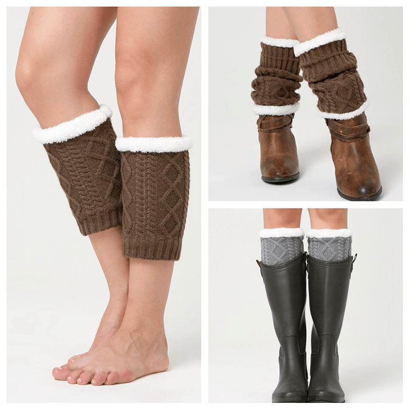 Unisex Winter plus Velvet Knee Ankle Calf Warmer Pads Socks - MRSLM