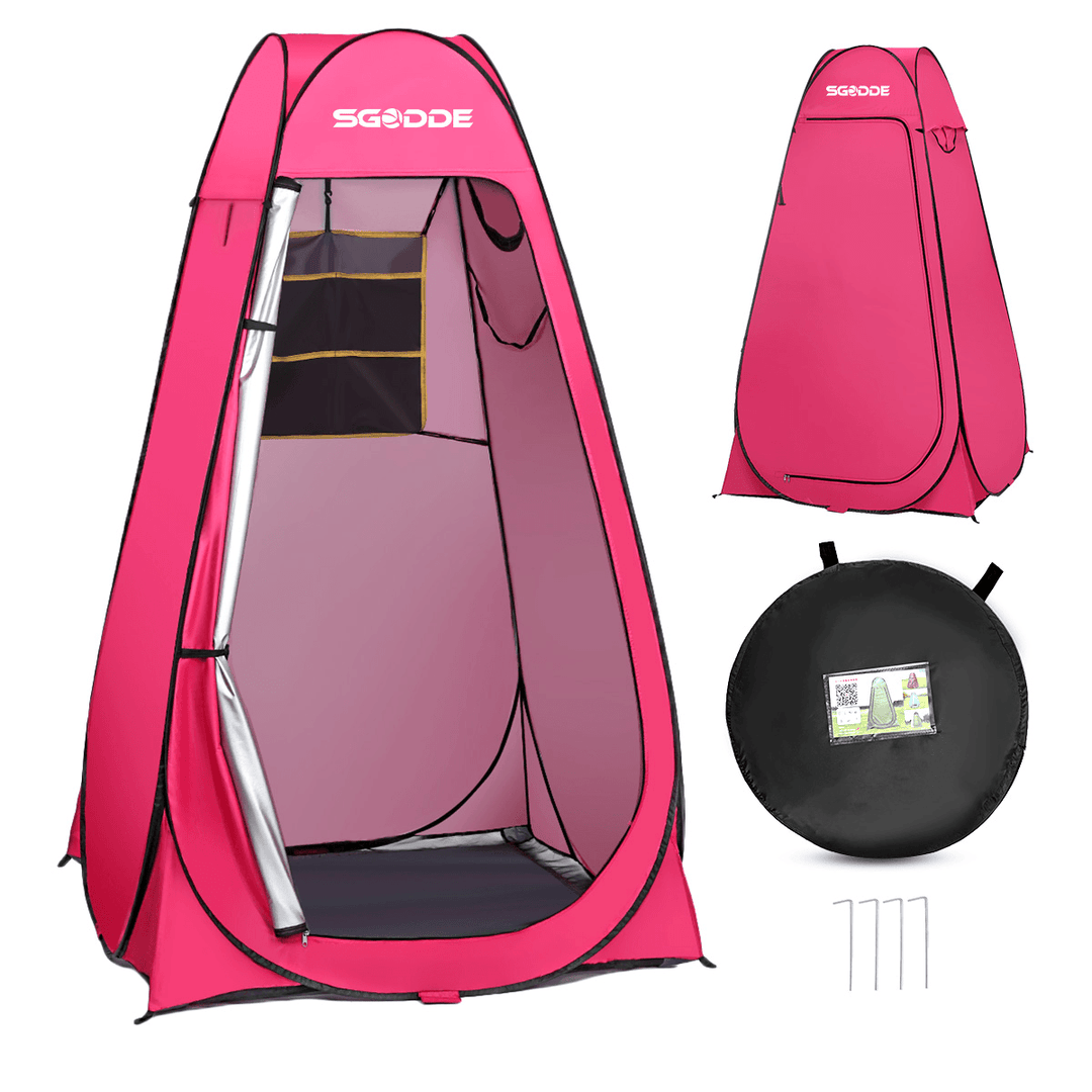 SGODDE Privacy Shower Tent Single Camping Tent Toilet Changing Room Rain Shelter Hiking Beach - MRSLM