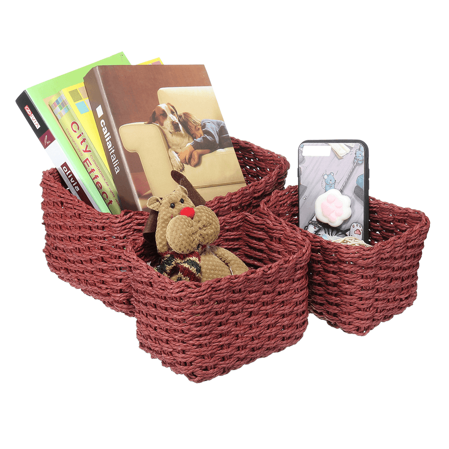 3Pcs/Set Storage Basket Plastic Crate School Office Kitchen Pharmacy Tidy Organiser - MRSLM