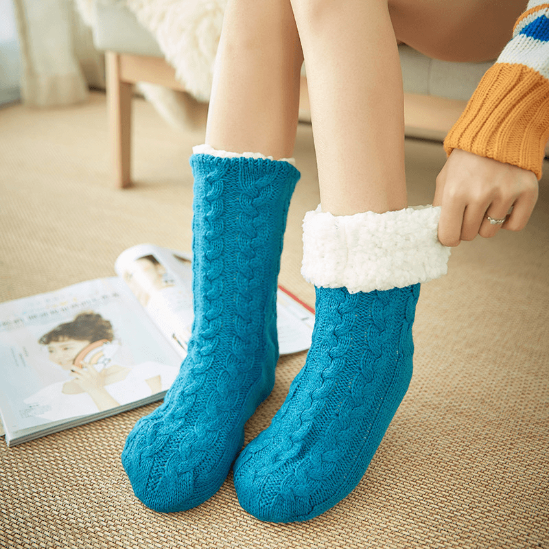 Women Winter Thickening Warm Non-Slip Middle Tube Socks - MRSLM