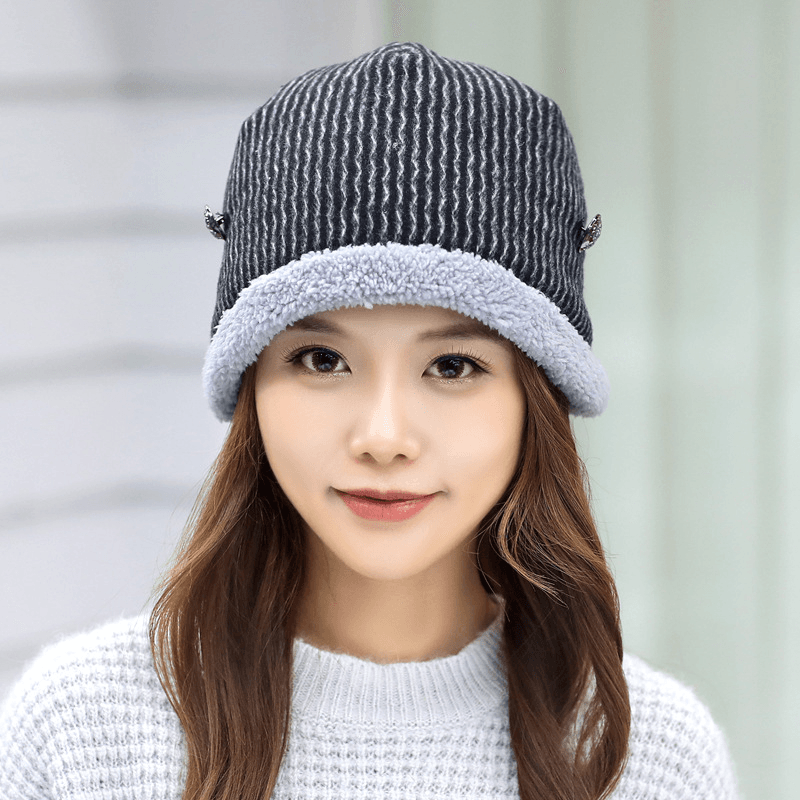 Women Thick Fleece Liner Multipurpose Knitted Hat Scarf - MRSLM