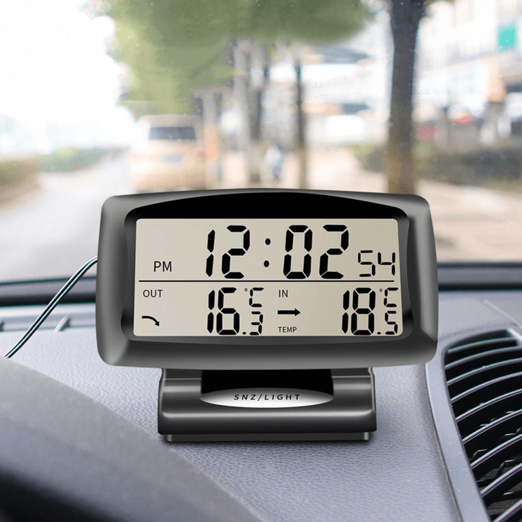 Portable 2 in 1 Car Auto Thermometer Clock Calendar LCD Display Screen with LCD Digital Display - MRSLM