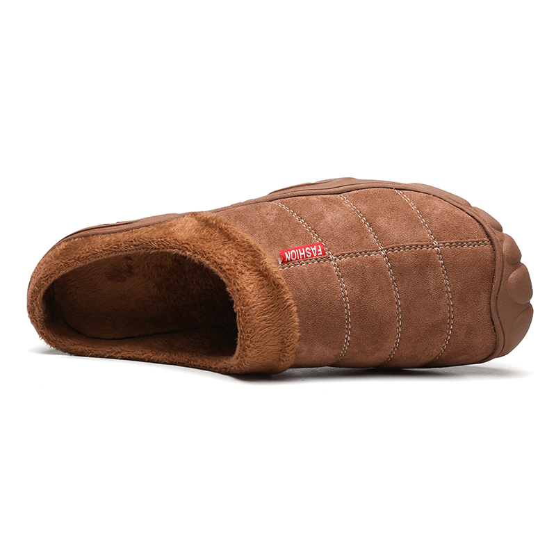 Men Soft Comfy Suede Non Slip Warm Home Cotton Slippers - MRSLM