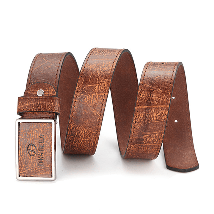 Mens PU Leather Alloy Needle Buckle Belt Belts Casual Leisure Pin Buckle Waistband Strap - MRSLM