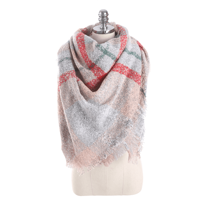 Women'S Color Matching Lattice Scarf - MRSLM