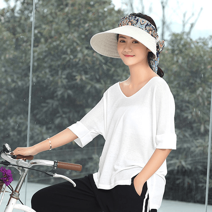 Women Summer Foldable Wide Brim Anti-Uv Sun Bucket Hat - MRSLM