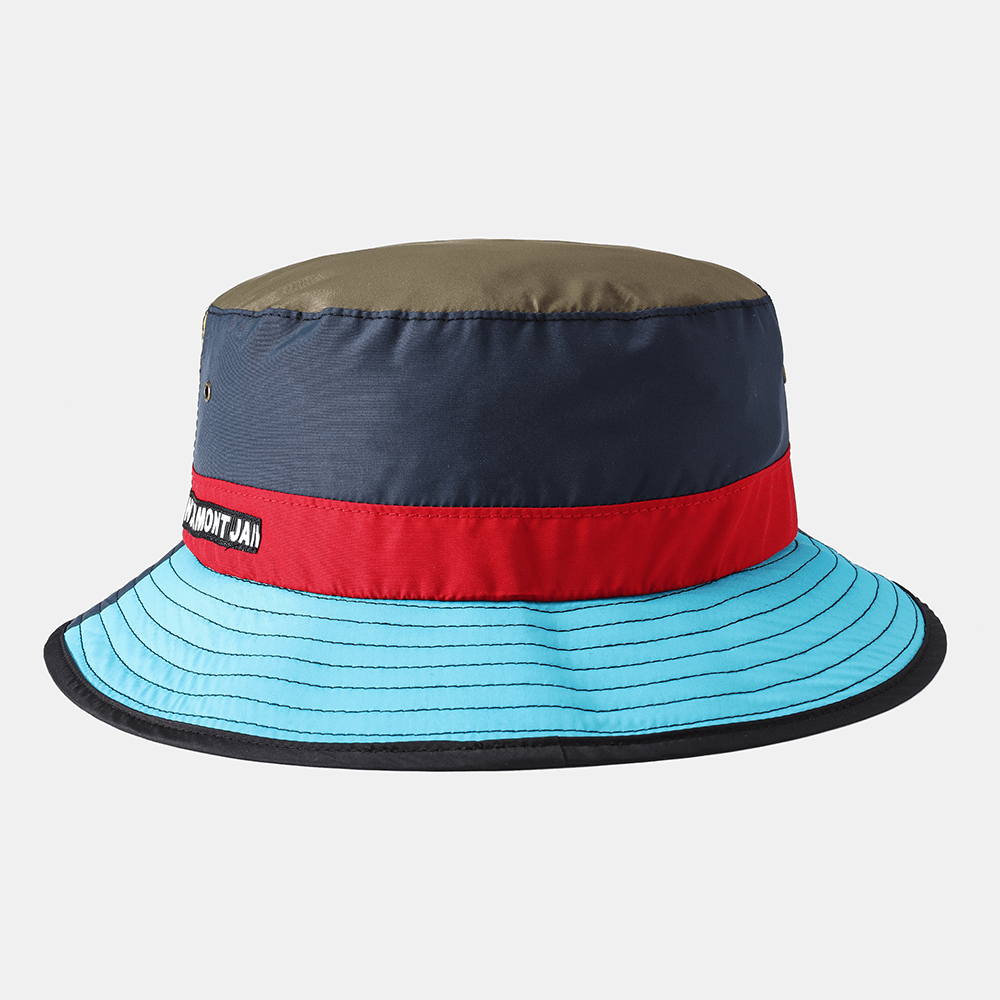 Collrown Multicolor Stitching Fisherman Hat Waterproof Breathable Cap Bucket Hat - MRSLM