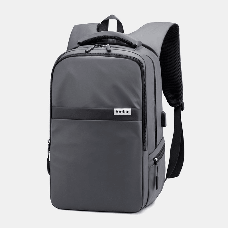 Men USB Charging Outdoor Nylon Travel Waterproof Large Capacity 13 Inch Laptop Bag Travel Bag Backpack - MRSLM