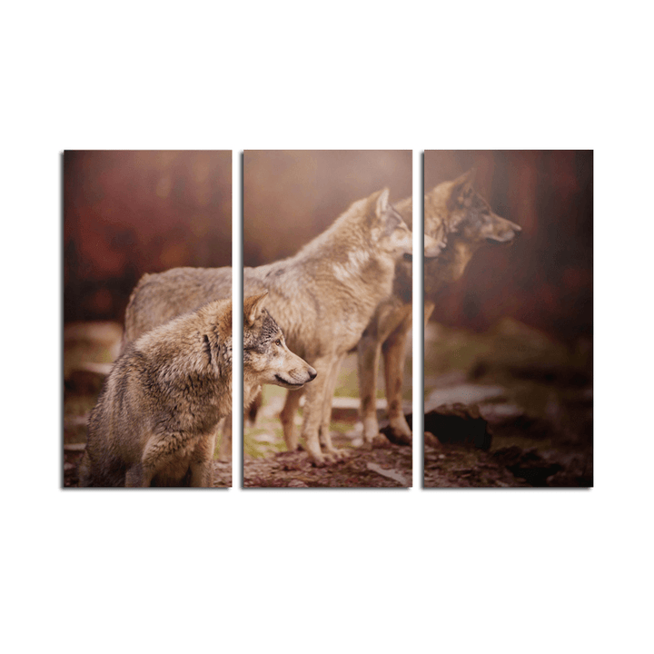 Miico Hand Painted Three Combination Decorative Paintings Three Dogs Wall Art for Home Decoration - MRSLM