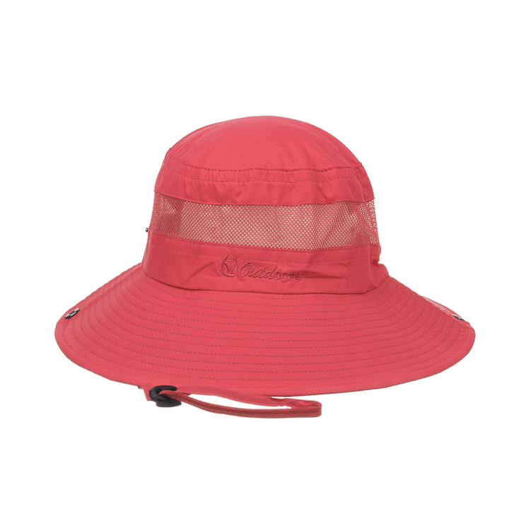 Mesh Breathable Solid Color Sunscreen Fisherman Hat Basin Hat - MRSLM