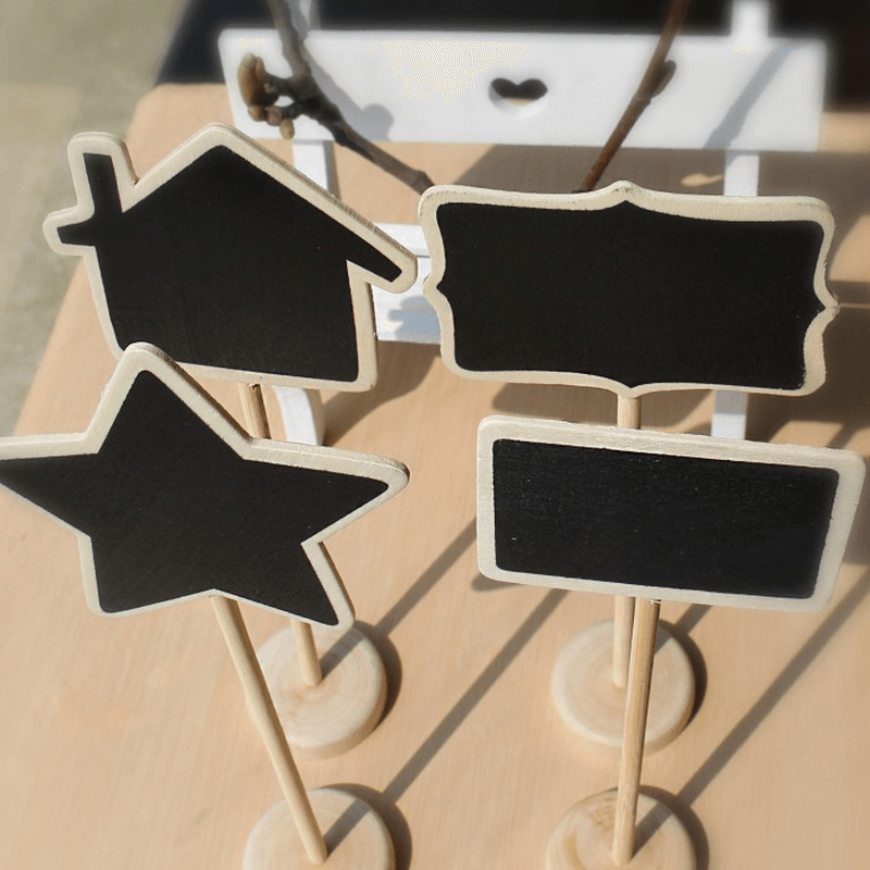 Christmas Wooden Mini Wood Chalkboard Blackboard Place Card Holder Table Number for Wedding Event Party Decoration - MRSLM