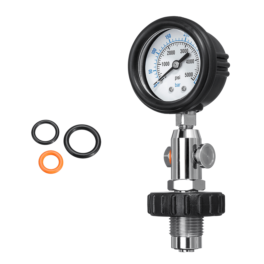 350 BAR Axial Hydraulic Pressure Gauge Test 40Mpa 6000PSI Stainless Steel Indicator - MRSLM