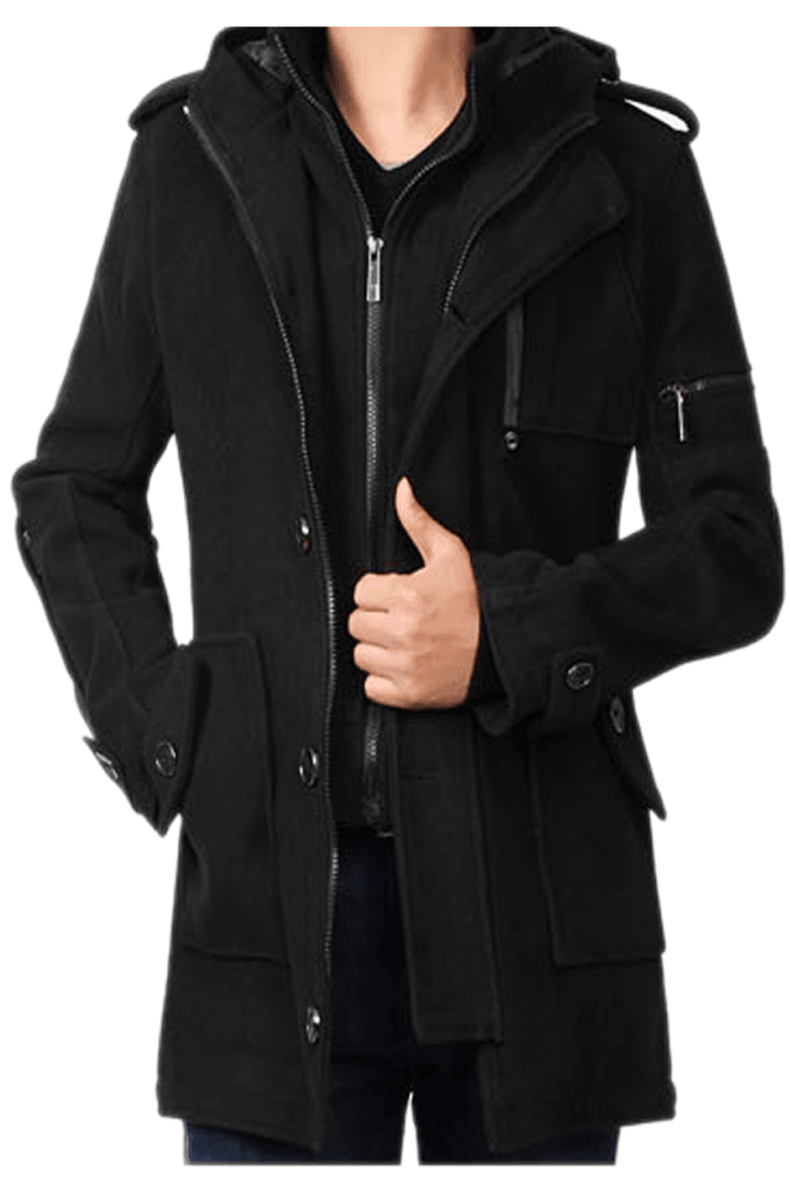 Men'S Winter Thick Windbreaker Mid-Length Slim Fit - MRSLM