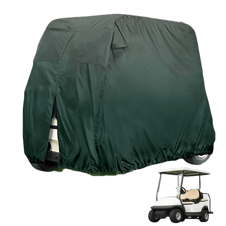 210D Oxford Cloth Golf Cart Cover Rain 2 Passenger Waterproof Outdoor Dustproof Golf Cart Protector for Club Car Accessories - MRSLM