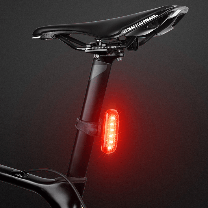 WEST BIKING 6 LED Induction Brake Bike Tail Light 5 Modes Waterproof USB Charging Night Warning Lamp Bike Light - MRSLM