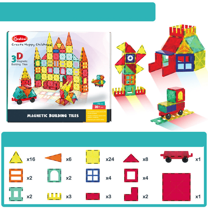 Magnetic Piece Building Block Set Diy Toy Baby Magnet Boy and Girl Puzzle Assembling - MRSLM