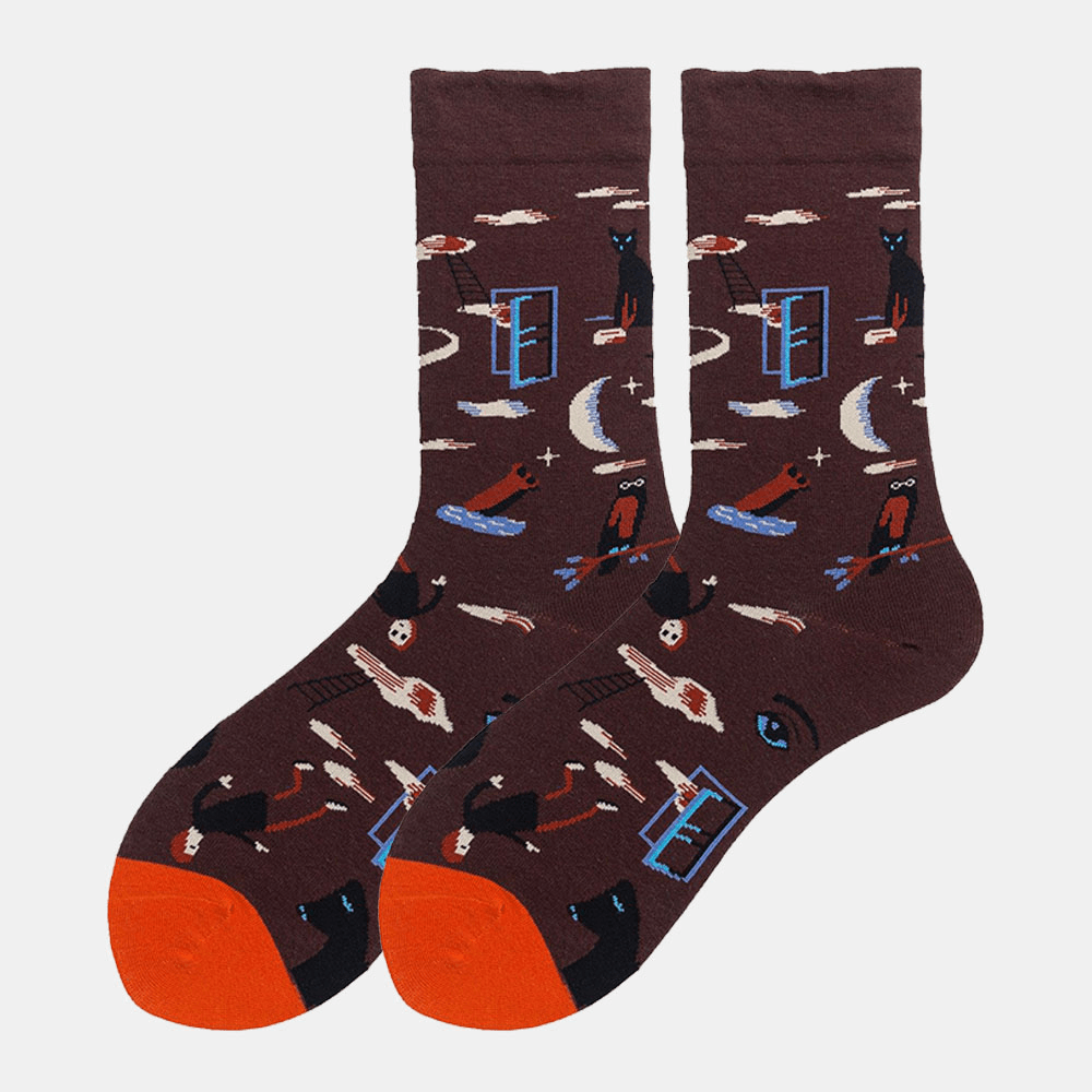 Unisex Literature and Art Colorful Patchwork Color Animal Pattern Tube Socks - MRSLM