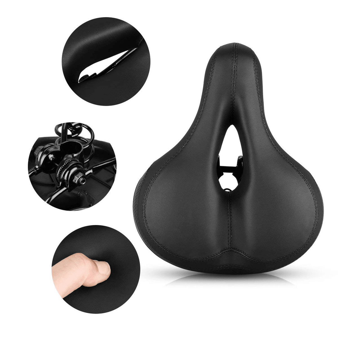 BIKIGHT Cycling Bicycle Soft Extra Comfort Saddle Seat Pad Sport MTB Bike Saddle with Hollow Cushion - MRSLM