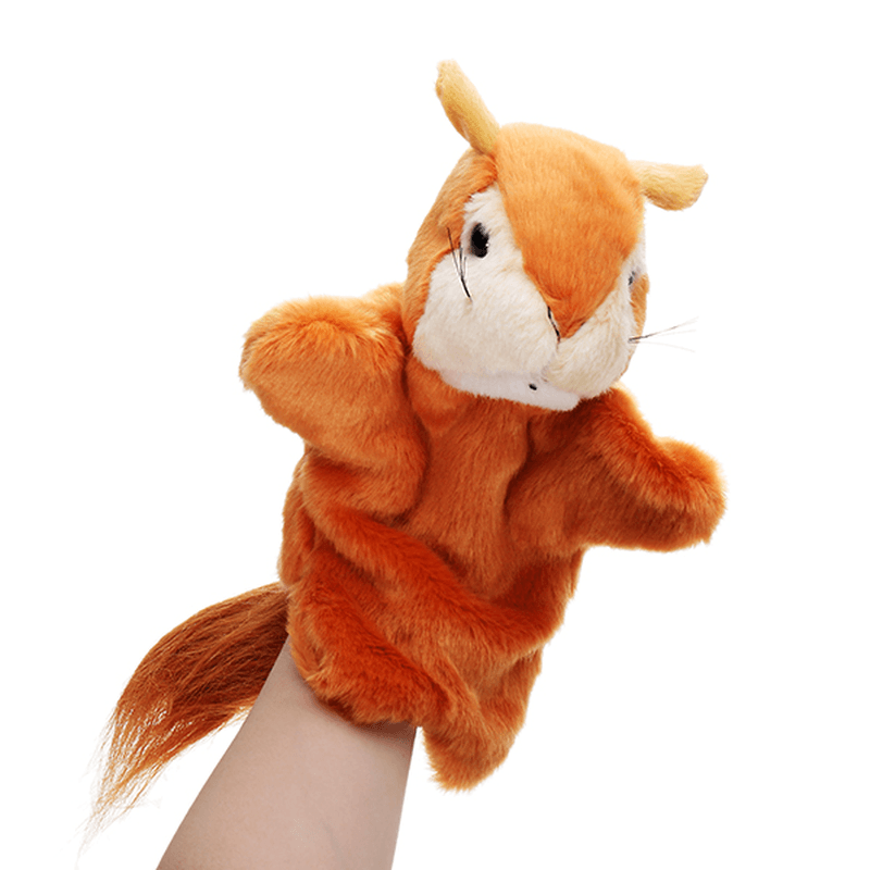 27CM Stuffed Animal Squirrel Fairy Tales Hand Puppet Classic Children Figure Toys Plush Animal - MRSLM