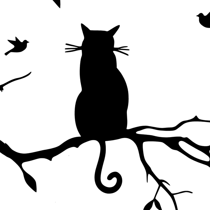 Modern Cat Tree Branches Wall Sticker Sofa Restaurant Wall Decor PVC Removable - MRSLM