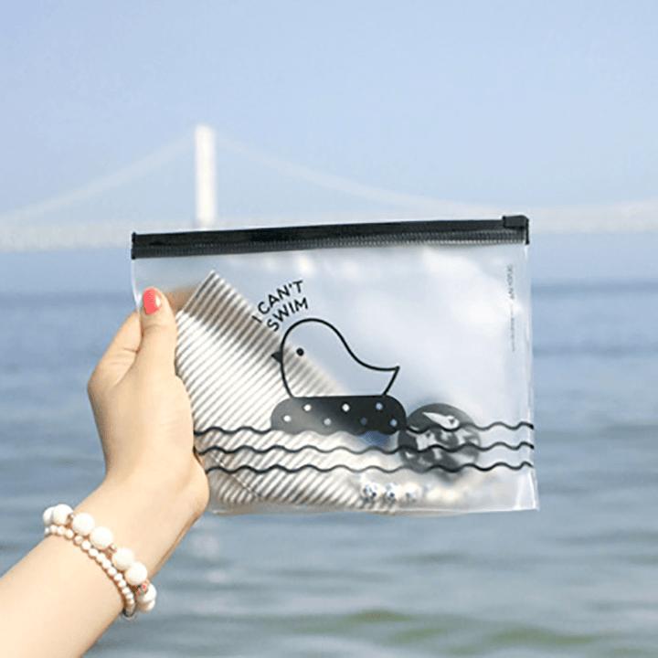 Creative Cute Chick Translucent Frosted Pull Side Pouch Debris Lovely Minimalist Large Capacity Bag - MRSLM