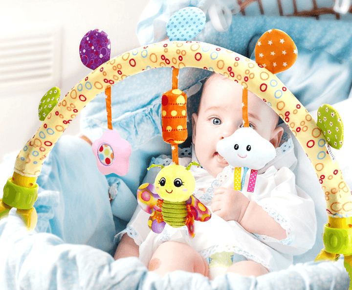 Baby Musical Mobile Toys for Bed Stroller Plush Baby Rattles Toys for Baby Toys 0-12 Months Infant - MRSLM