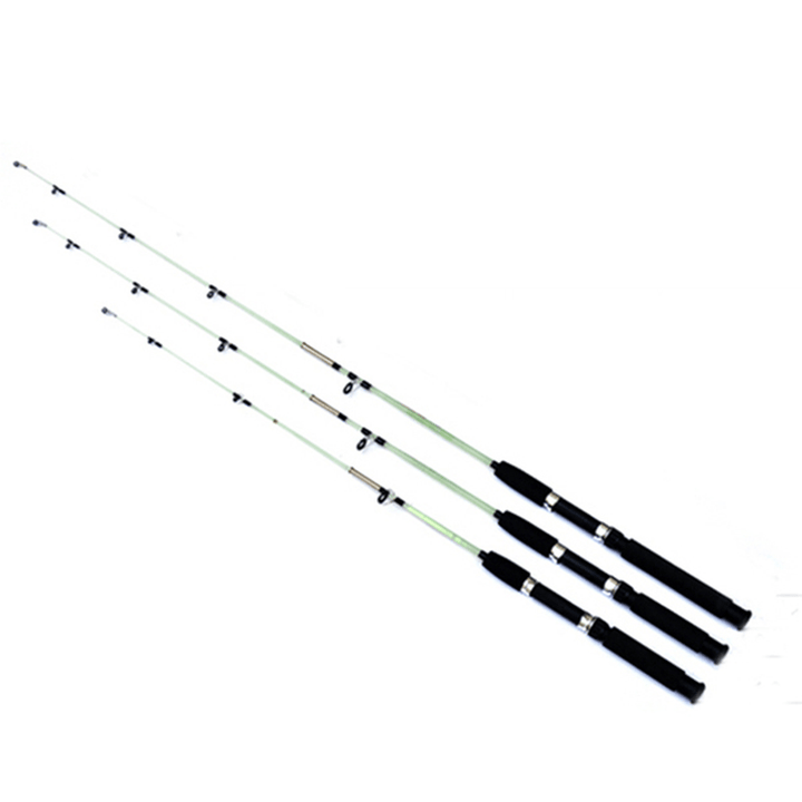 LEO Transparent Solid Fiber Glass Fishing Rod 1.35M 1.5M 1.65M 2 Sections Sea Fishing Pole - MRSLM