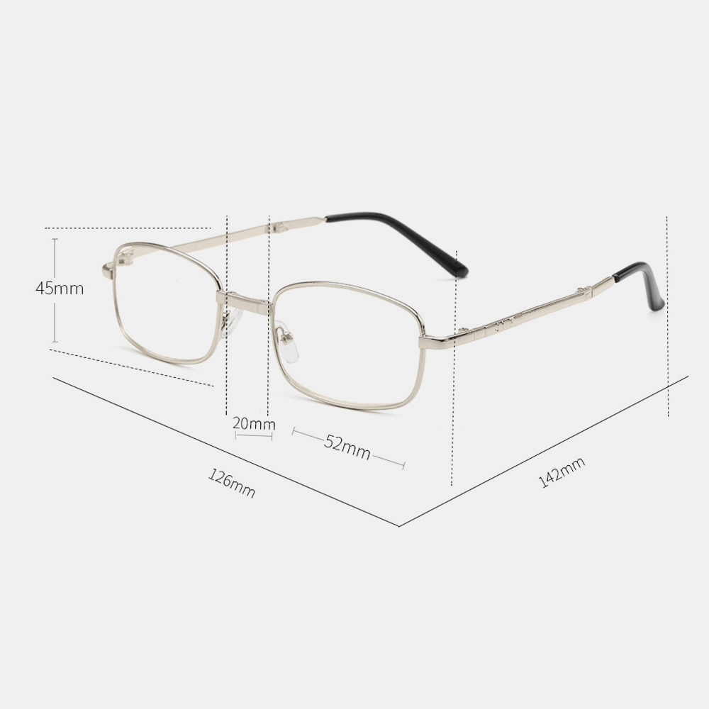 Unisex Foldable Anti-Blue Light Portable Metal Frame Reading Glasses Presbyopic Glasses - MRSLM