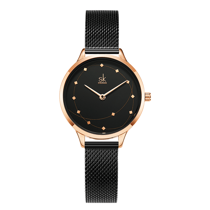 SHENGKE SK K0142 Women Metal Strap Luxury Style Waterproof Ladies Dress Women Quartz Watch - MRSLM