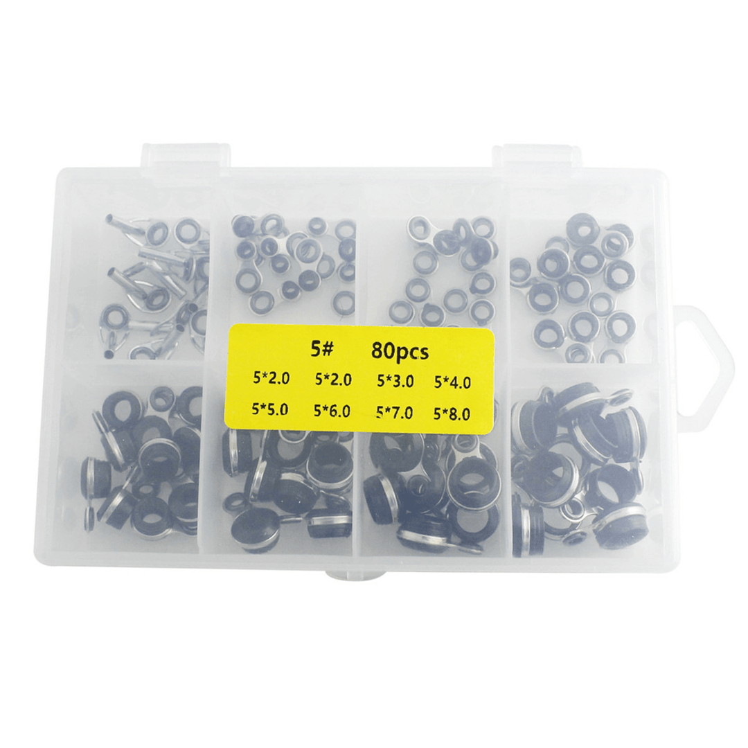 80Pcs Rocky Rod Top Ring Guide Ring Guide Eye Set Fishing Gear Accessories - MRSLM