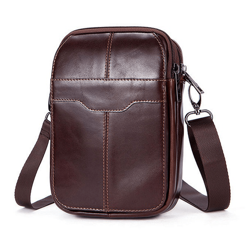 Women Genuine Leather Casual Business Vintage Crossbody Bag - MRSLM