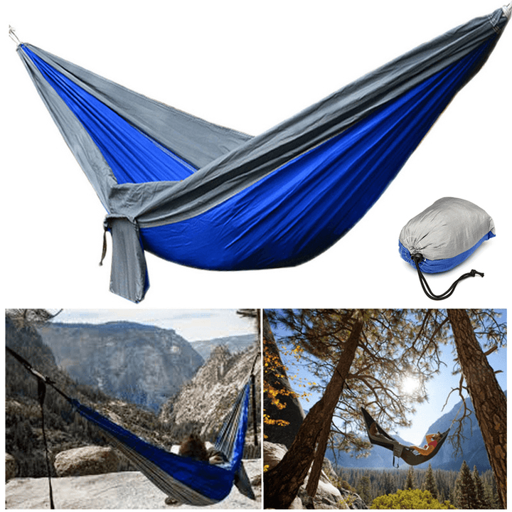 Ipree® 2Pcs Upgraded 270X140Cm 210T Nylon Double Hammock Portable Swing Bed Max Load 250Kg - MRSLM