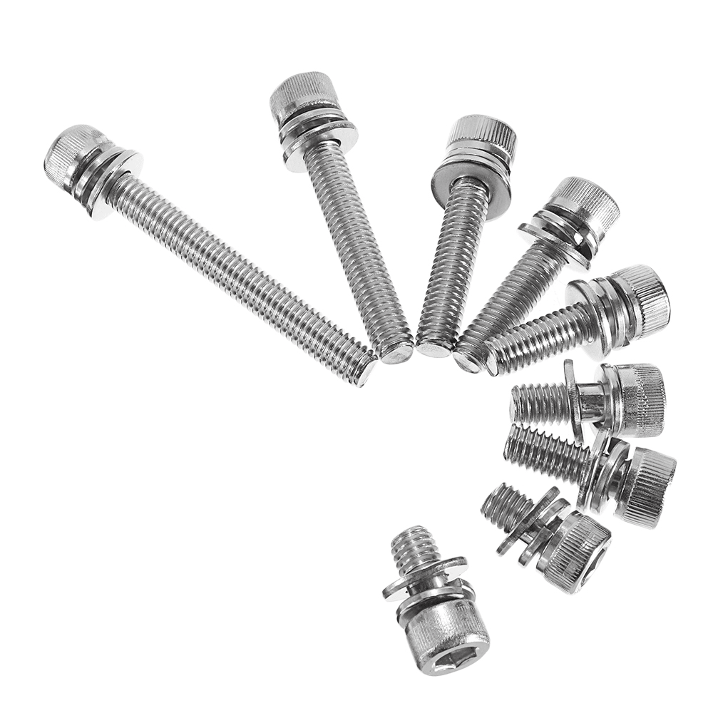 Suleve M6SH3 50Pcs M6 Hex Socket Knurled Cap Head Screw 304 Stainless Steel Bolt Assortment Set - MRSLM