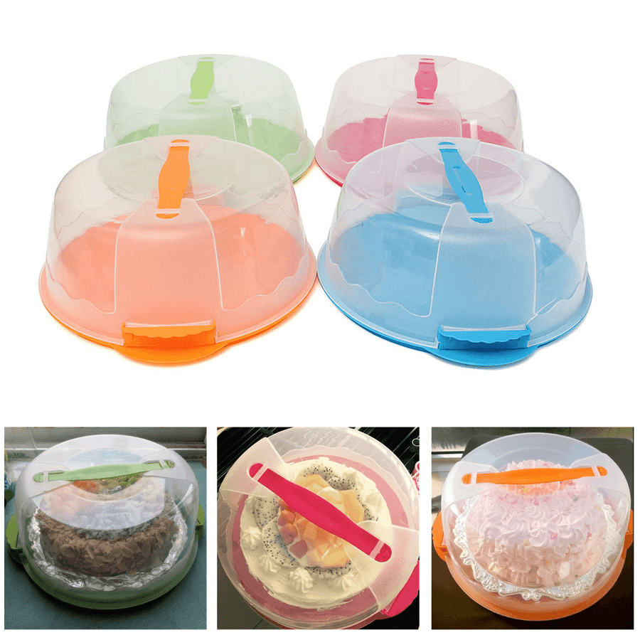 Portable Locking Cake Caddy Pretension Tub Cupcake Carrier Kitchen Storage Container - MRSLM