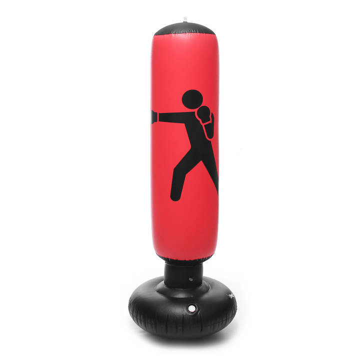 160Cm Inflatable PVC Boxing Target Boxing Punching Bag Standing Home Gym Fitness Boxing Training Tool - MRSLM