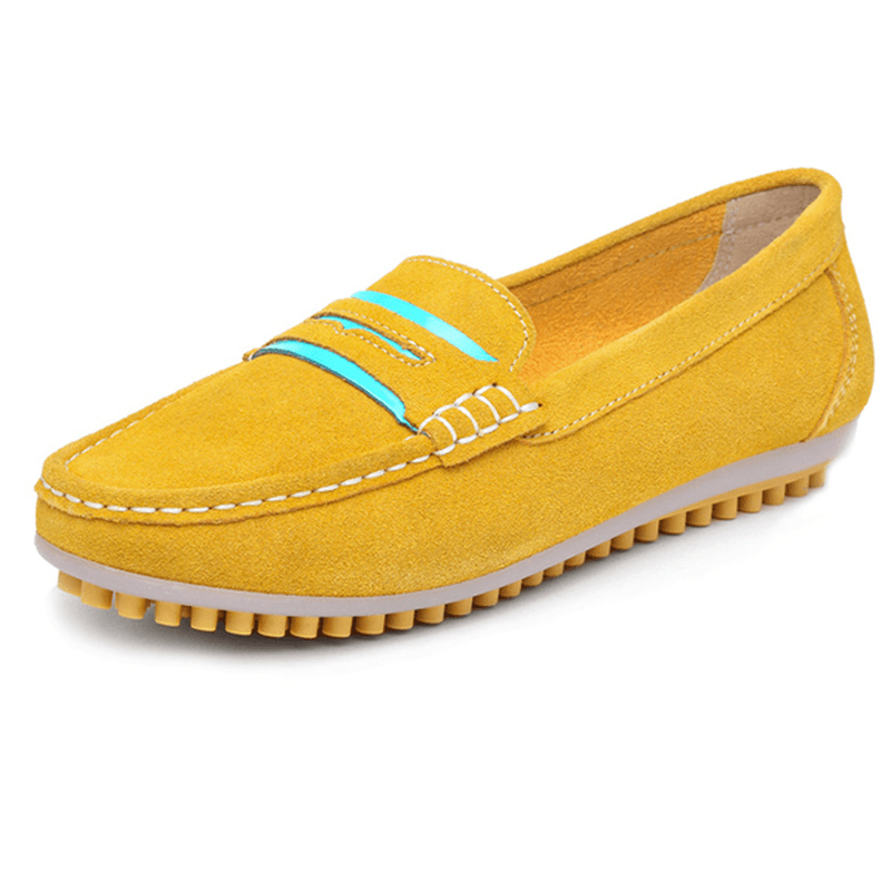 Women Casual Flat Shoes Color Flats Slip on round Toe Loafers - MRSLM