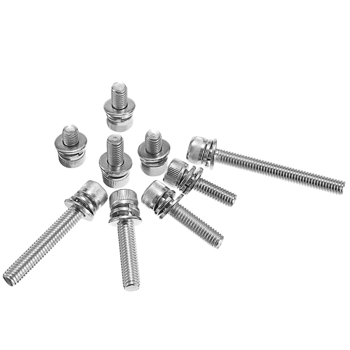 Suleve M6SH3 50Pcs M6 Hex Socket Knurled Cap Head Screw 304 Stainless Steel Bolt Assortment Set - MRSLM