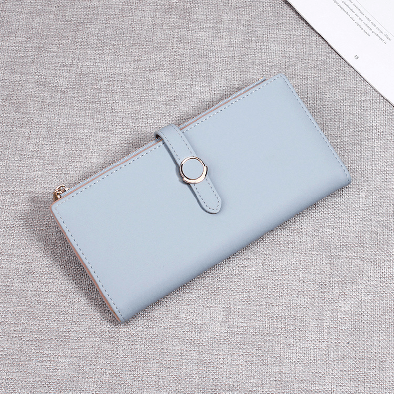 Women Faux Leather Double Fold Fashion Purse Card Holder - MRSLM