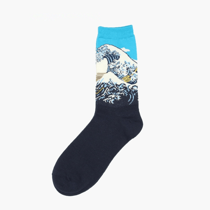 Unisex Mona Lisa Oil Painting Cotton Tube Socks - MRSLM