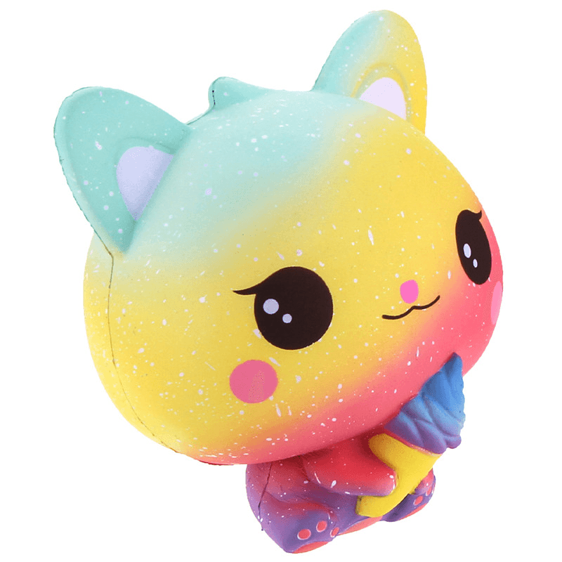 Vlampo Squishy Jumbo Kitten Holding Ice Cream 15CM Licensed Slow Rising with Packaging Collection Gift Toy - MRSLM