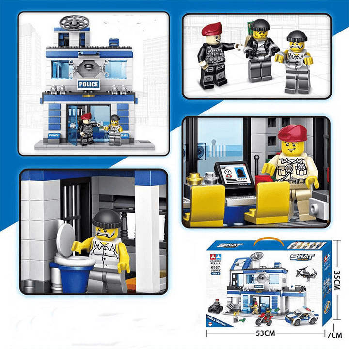 City Police Series Building Blocks Police Station Set - MRSLM