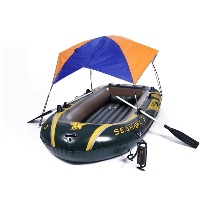 2/3/4 Person Inflatable Boat Dinghy Awning Fishing Shade Cover Sun Canopy Folding Sunshade Tent Rain Shelter Boat Accessories - MRSLM