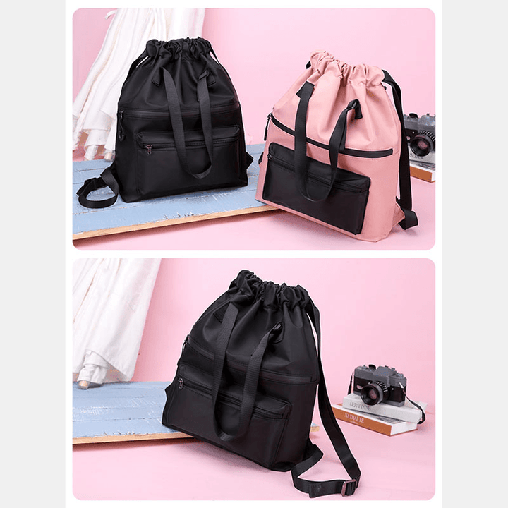 Men Women Nylon Waterproof Large Capacity Light Weight Handbag Backpack - MRSLM