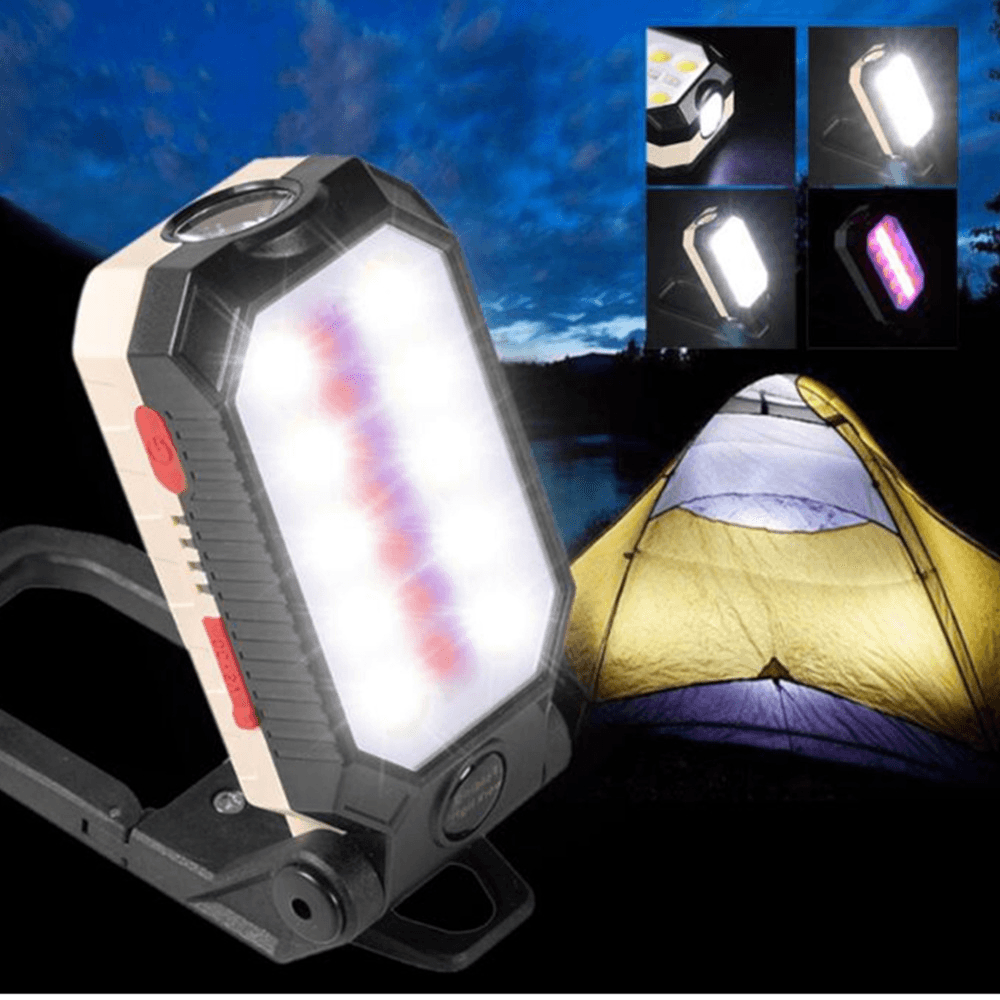 4-Modes COB T6 Leds Ultra Bright Foldable Camping Lamp Super Bright Portable Survival Lanterns with Magnet Bracket Outdoor Waterproof Emergency Work Light - MRSLM