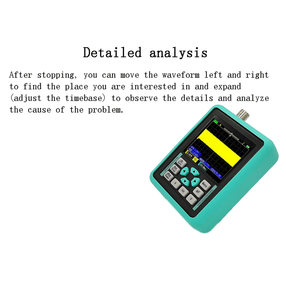 Handheld Mini Digital Oscilloscope with 2.4 Inches TFT Color LCD Screen 120M Bandwidth 500M Sampling Rate for Maintenance and DIY Electronic Test - MRSLM