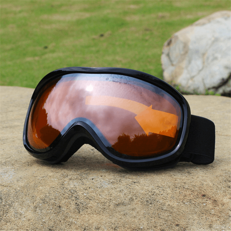 Unisex Double-Layer Ski Goggles Large Field of View Spherical Professional Dual-Lens Anti-Fog Windproof Goggles - MRSLM