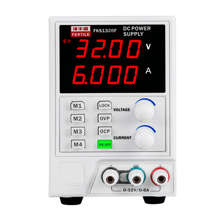 FERTILE FKS1326F AC 110V/220V 32V 6A 4-Digital Display Adjustable CC/CV Power Supply for Lab Equipment - MRSLM