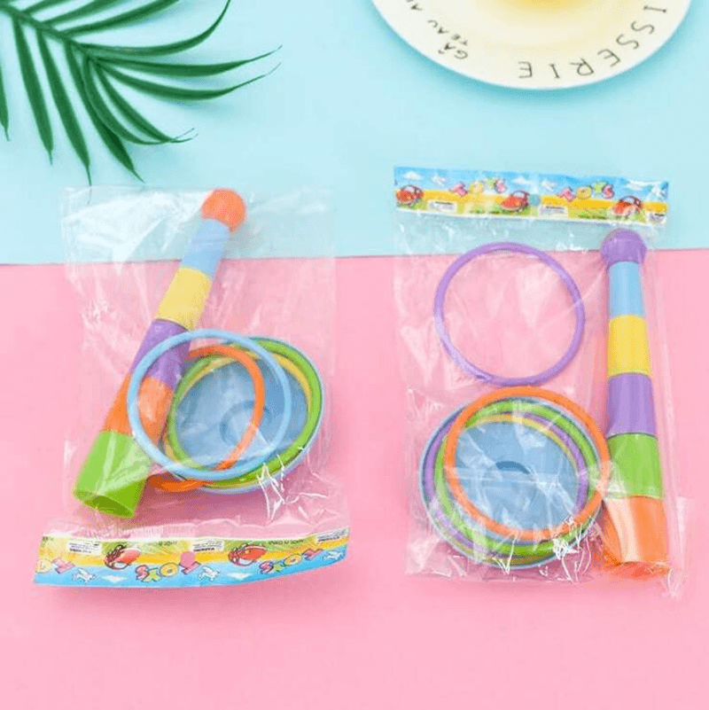 Jenga Ring Toys Small Parent-Child Throwing Ring Stall Children'S Decompression Toys - MRSLM